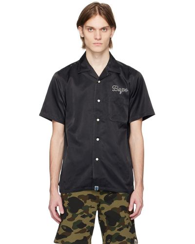A Bathing Ape Embroidered Shirt - Black