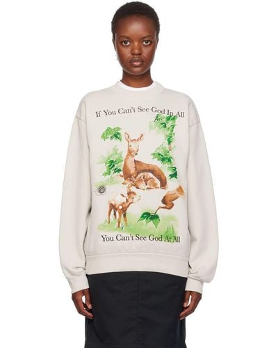 ONLINE CERAMICS Gray Deer In The Forest Sweatshirt - Multicolor