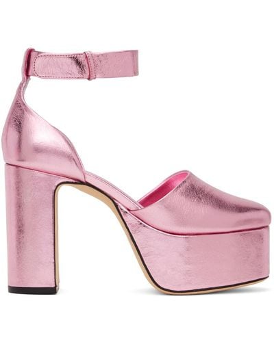 BY FAR Pink Barb Heels