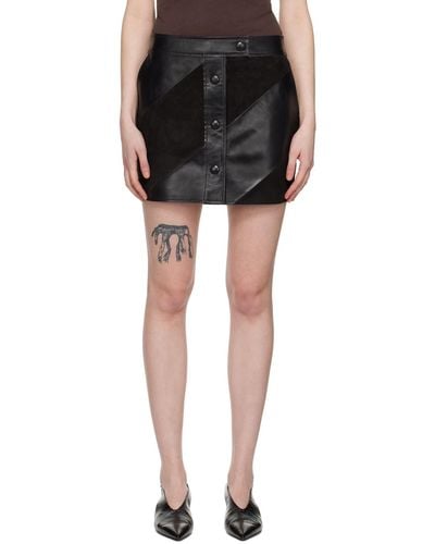 Stand Studio Seona Leather Miniskirt - Black