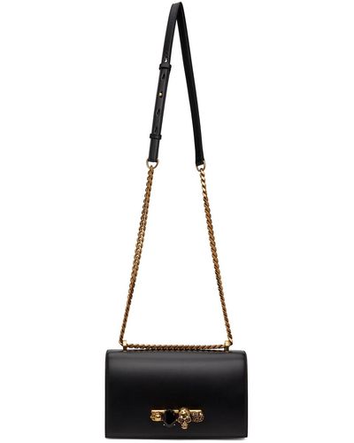 Alexander McQueen Black Jeweled Satchel Bag
