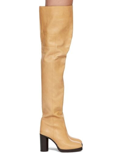 Isabel Marant Tan Lurna Tall Boots - Black