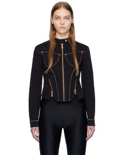 Versace フェード デニムジャケット - ブラック