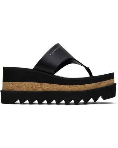 Stella McCartney Black Sneak-elyse Platform Thong Sandals