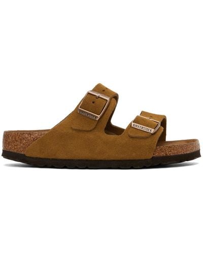 Birkenstock Tan Narrow Arizona Soft Footbed Sandals - Black