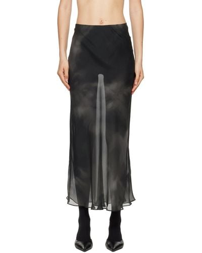 SILK LAUNDRY Bias-cut Maxi Skirt - Black