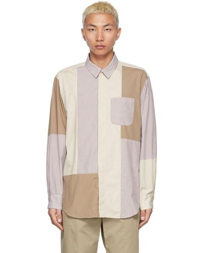 Engineered Garments Enginee Garments Tanoff- Broadcloth Candy Stripe Shirt - Natural