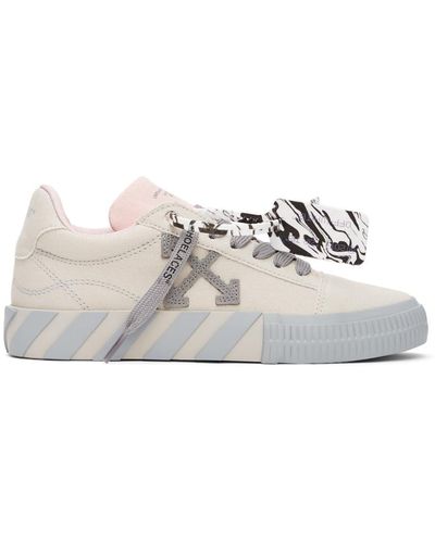 Off-White c/o Virgil Abloh Beige And Grey Vulcanized Low Sneakers