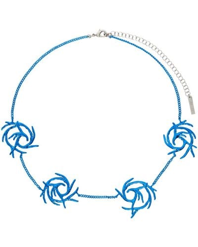 Hugo Kreit Ssense Exclusive Mini Coral Twist Necklace - Blue