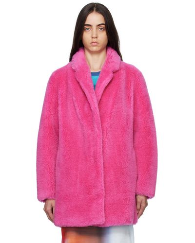 Meteo by Yves Salomon Notched Lapel Coat - Pink