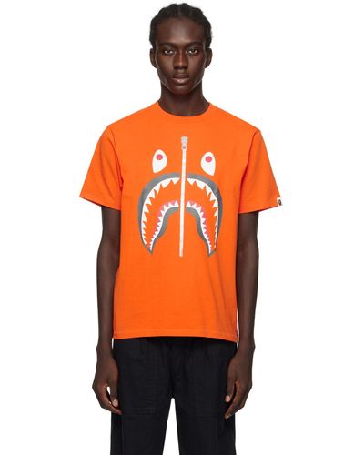 A Bathing Ape Shark T-shirt - Orange