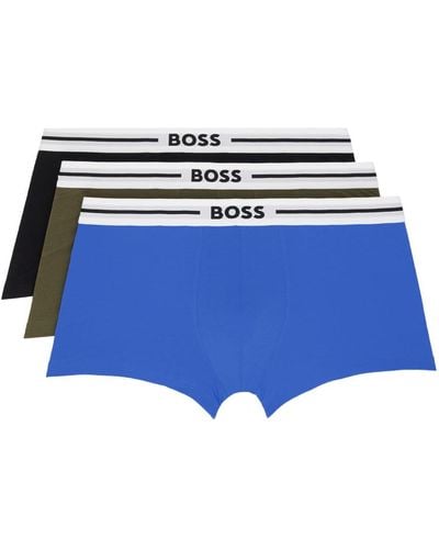 BOSS Three-pack Multicolour Boxers - Blue