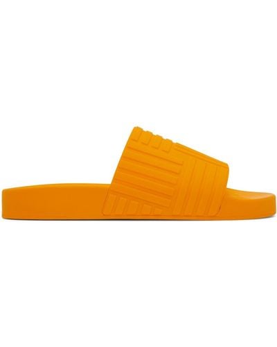 Bottega Veneta Orange Slider Sandals - Yellow