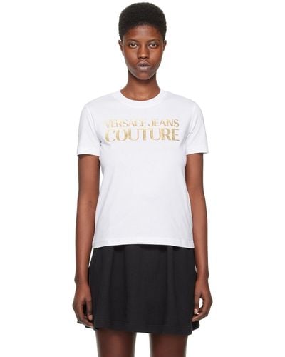 Versace Jeans Couture White Bonded T-shirt - Black