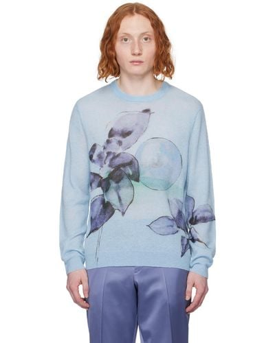 Paul Smith Blue Printed Jumper