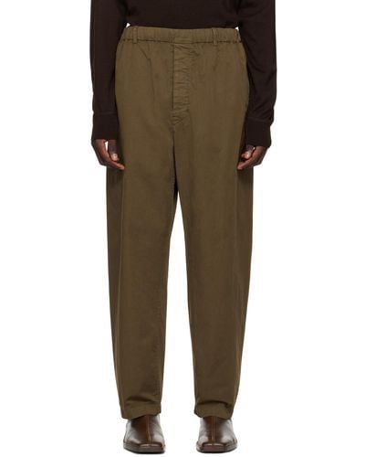 Lemaire Brown Relaxed Trousers - Multicolour