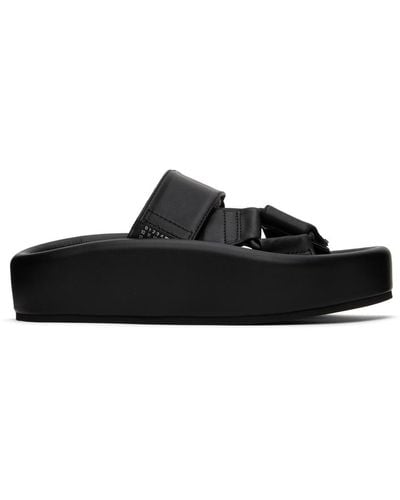 MM6 by Maison Martin Margiela Webbing Slip-On Platform Sandals - Black