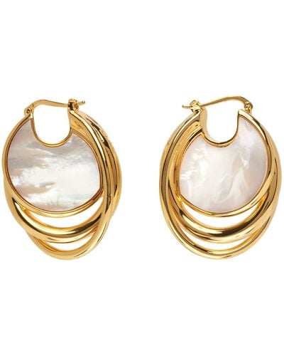 Chloé Earrings With Logo, - Metallic