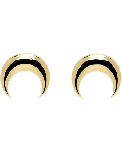 Marine Serre Gold Moon Earrings - Black