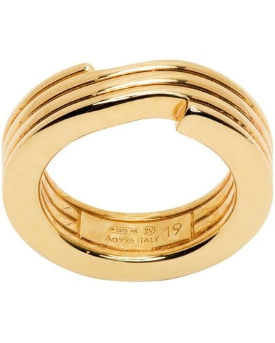 Bottega Veneta Gold Key Chain Ring - Metallic