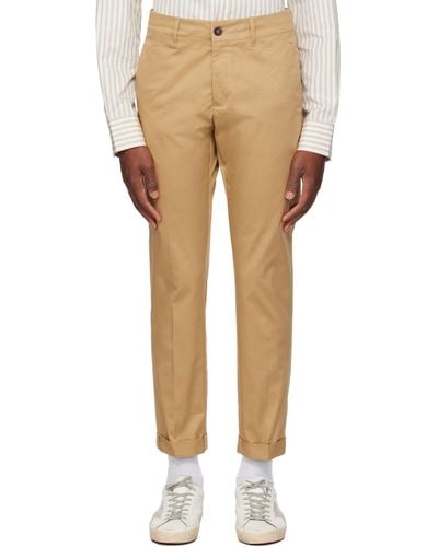 Golden Goose Beige Straight Trousers - Natural