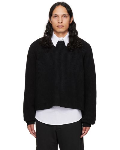 Edward Cuming Ssense Exclusive Cropped Sweater - Black