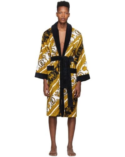 Versace White And Gold I Heart Baroque Robe - Multicolor