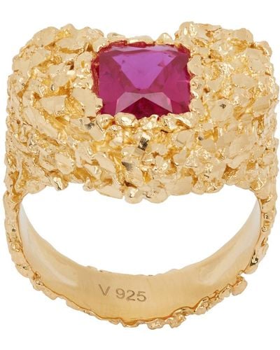 Veneda Carter Bague vc032 dorée à rubis taille émeraude - Métallisé