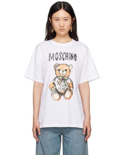Moschino ホワイト Archive Teddy Bear Tシャツ