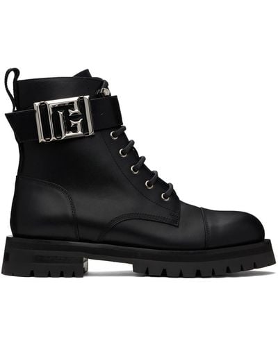 Balmain Charlie Leather Ranger Boots - Black
