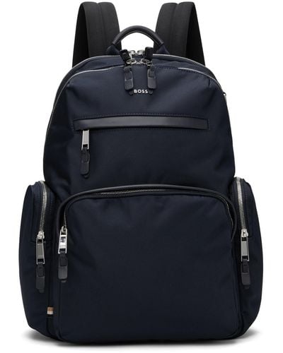 BOSS Structured-Material Backpack - Blue