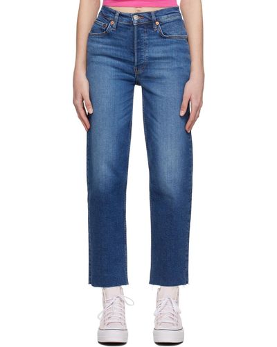 RE/DONE Blue 70's Stove Pipe Jeans