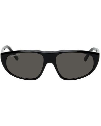 Balenciaga Flat Top Wrap Sunglasses - Black