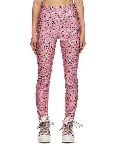 Moncler Genius Pink Graphic Print leggings - Red