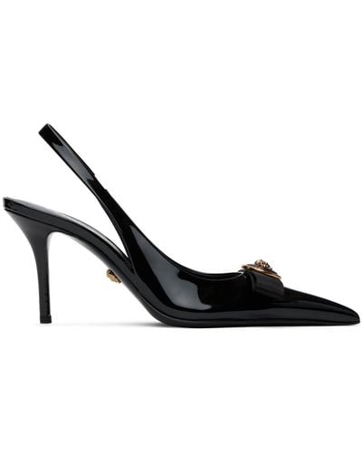 Versace Gianni Ribbon Slingback Court Shoes - Black