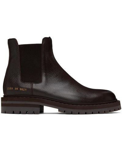 Common Projects Brown Stamped Chelsea Boots - Black