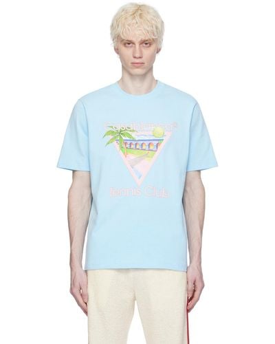 Casablancabrand Ssense限定 ブルー Tennis Club Icon Tシャツ