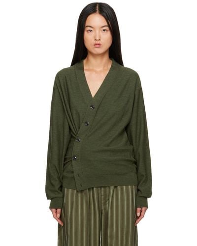 Lemaire Relaxed Twisted Cardigan - Green