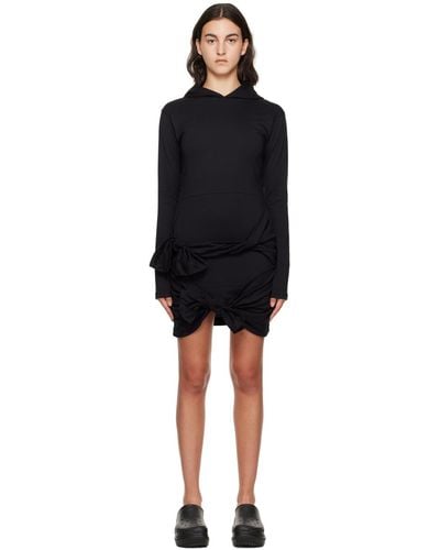 MSGM Black Hooded Minidress