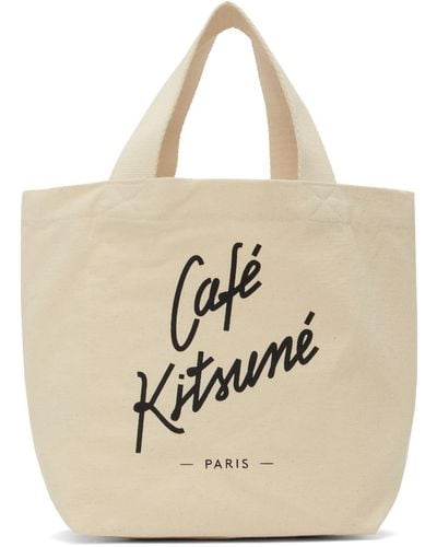 Maison Kitsuné ミニ Café Kitsuné トートバッグ - ナチュラル
