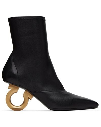 Ferragamo Black Elina Boots