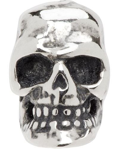 Emanuele Bicocchi Skull Stud Single Earring - Grey