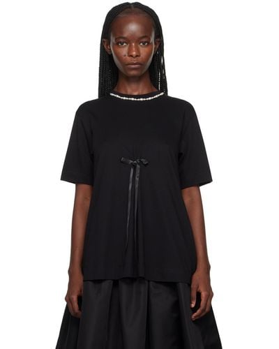 Simone Rocha T-shirt trapèze noir