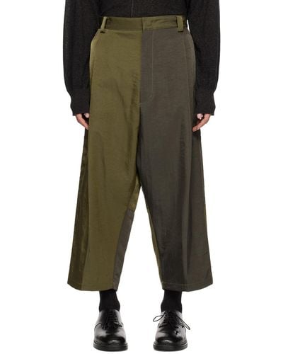 Y's Yohji Yamamoto Panelled Pants - Green