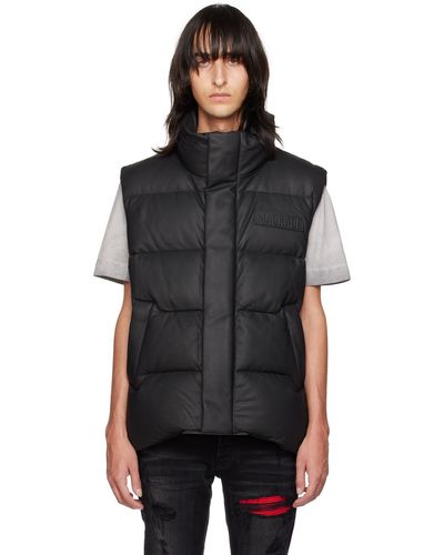 Mackage Quilted Leather Down Vest - Black