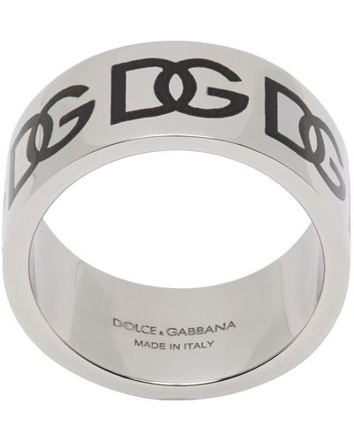 Dolce & Gabbana Dolce&gabbana Silver Logo Ring - Metallic