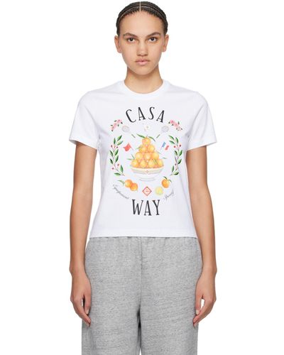Casablanca T-shirt 'casa way' blanc - Multicolore