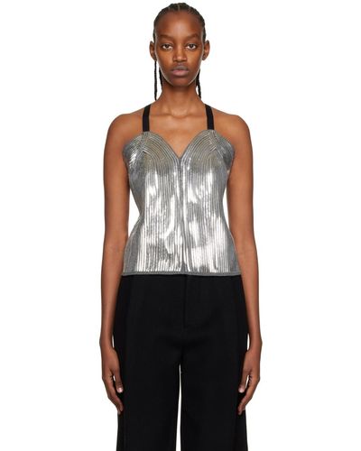 we11done Sequinned Camisole - Black