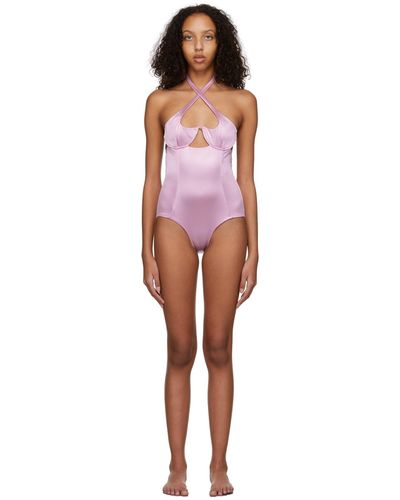 Isa Boulder Ssense Exclusive Heart One-piece Swimsuit - Pink