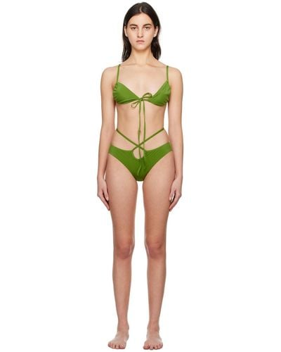 Christopher Esber Bikini solislooped tie vert - Noir